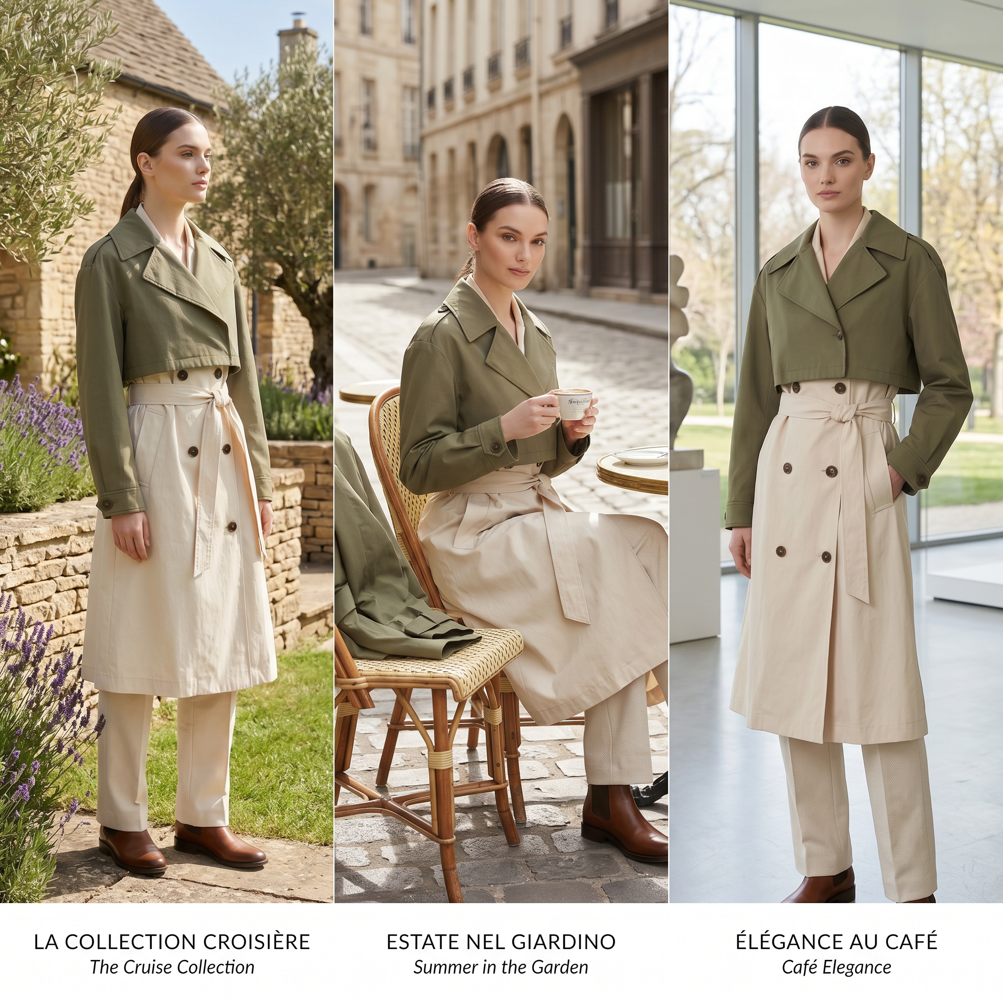 Long 3-in-1 Trench Coat – Dropped Shoulders, Blazer Collar, Color-Mixed Design for Business & Casual Layers
