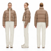 Women Cropped Stand Collar Puffer Jacket | Teddy Fleece Trim Winter Coat