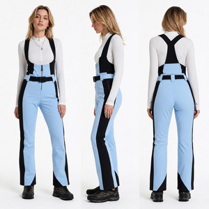 Women's Dual-Ski Pants Stylish Slim-Fit Waterproof Suspender Pants