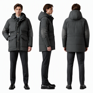 Multi-Material Patchwork Functional Parka with PU Sleeve Details