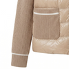 Women’s Hybrid Lacquer Nylon & Knit Quilted Jacket – Water-Repellent, Snap-Front, French-Inspired Minimalism