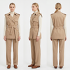 Unisex Mid Structure Trench Coat – Detachable Sleeves, Water Repellent, Lightweight Spring Jacket