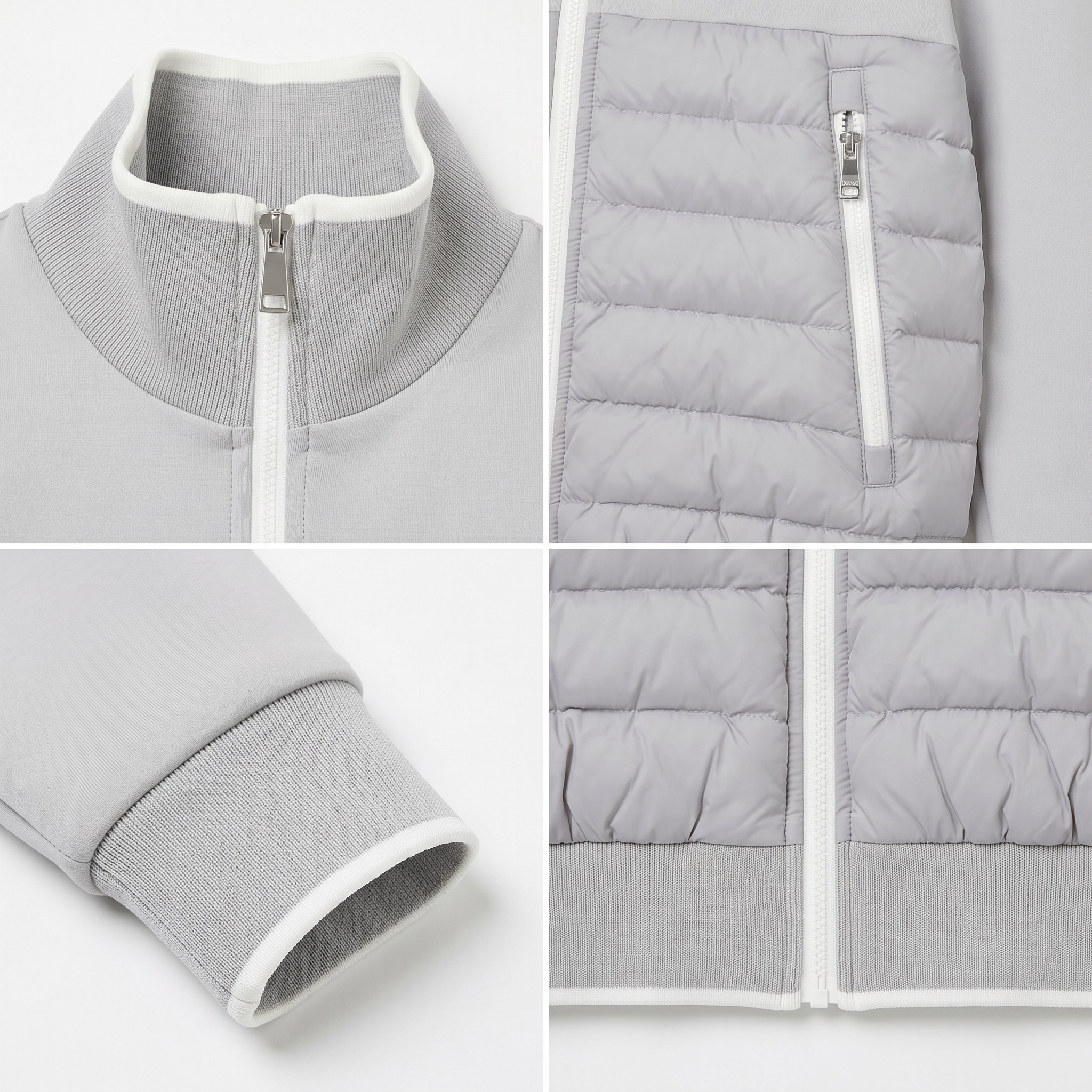 Women’s Hybrid Scuba & Lacquer Nylon Jacket – Lightweight Water-Repellent with Contrast Rib