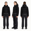 Women Boucl&eacute; Tweed Hooded Puffer Jacket | Cropped Contrast Spliced Winter Coat