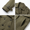 Women’s Cropped Trench Coat – Short Water-Repellent Utility Jacket in Khaki