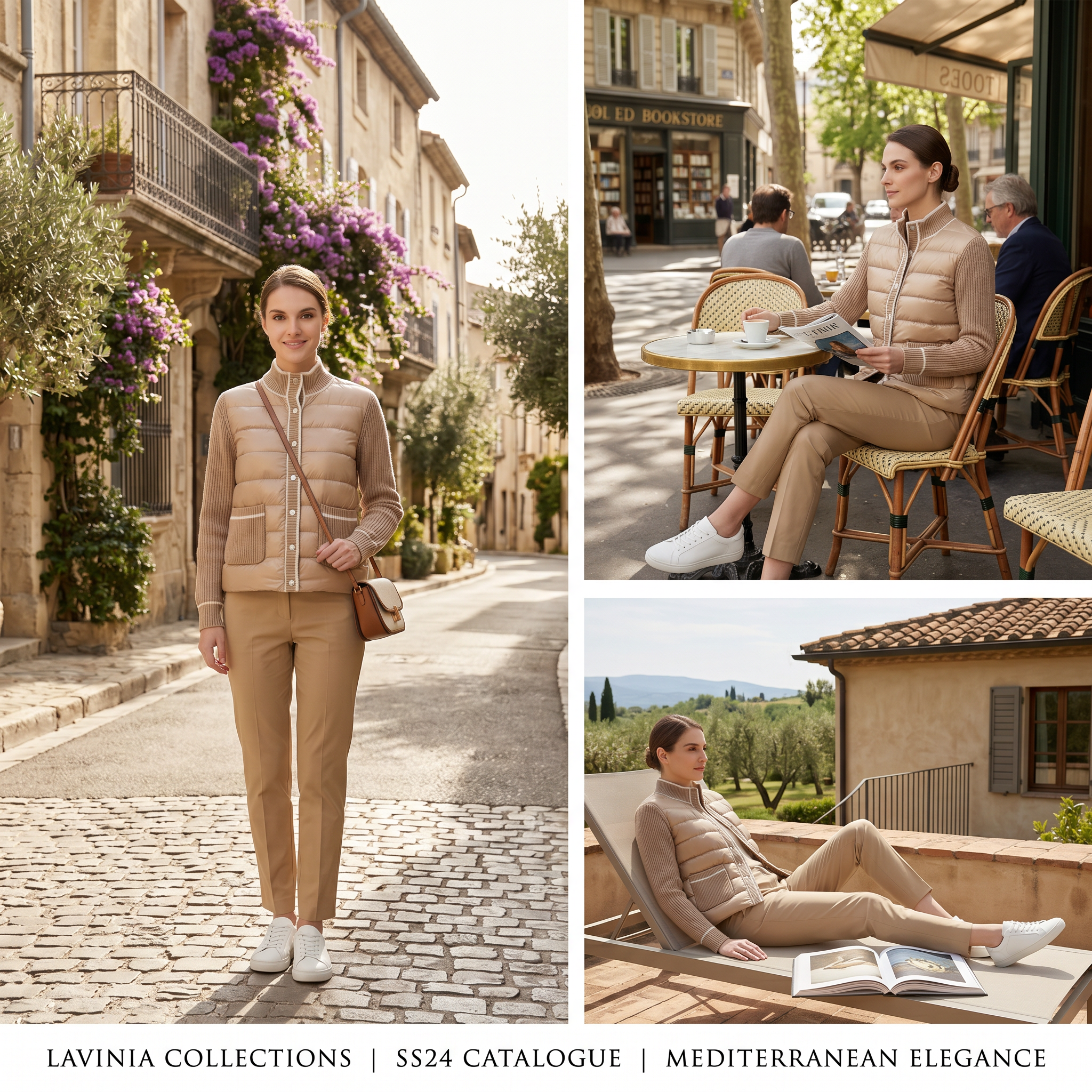 Women’s Hybrid Lacquer Nylon & Knit Quilted Jacket – Water-Repellent, Snap-Front, French-Inspired Minimalism
