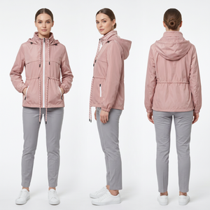 Women’s Soft-Touch Water-Repellent Short Hooded Parka