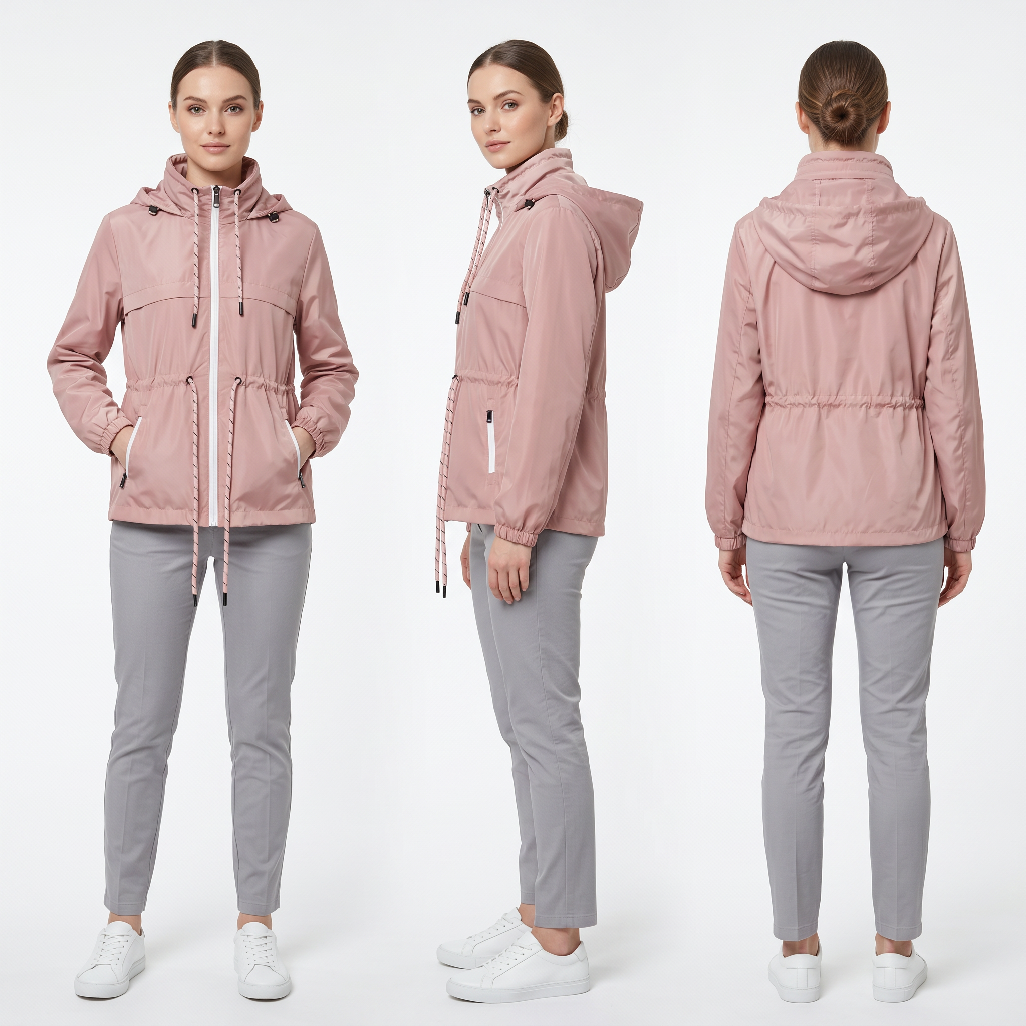 Women’s Soft-Touch Water-Repellent Short Hooded Parka