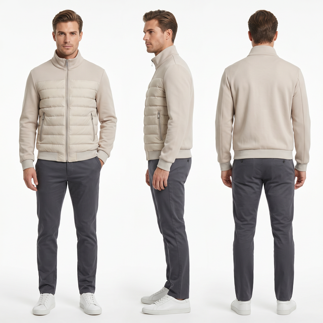 Hominum Spliced ​​Lux ​​Padded Bomber Jacket – 3-Tier Mixta Fabrica Aqua abhorrens Transition Coat pro Commute & Revolutio