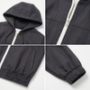Women’s Boxy Hooded Bomber Jacket – Faux Denim Twill, Water-Repellent, Urban Relaxed Fit