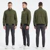 Men’s 2-in-1 Hooded Bomber Jacket – Detachable Zip Hood Bib, Full Waterproof Polyester Casual Outdoor Bomber Coat