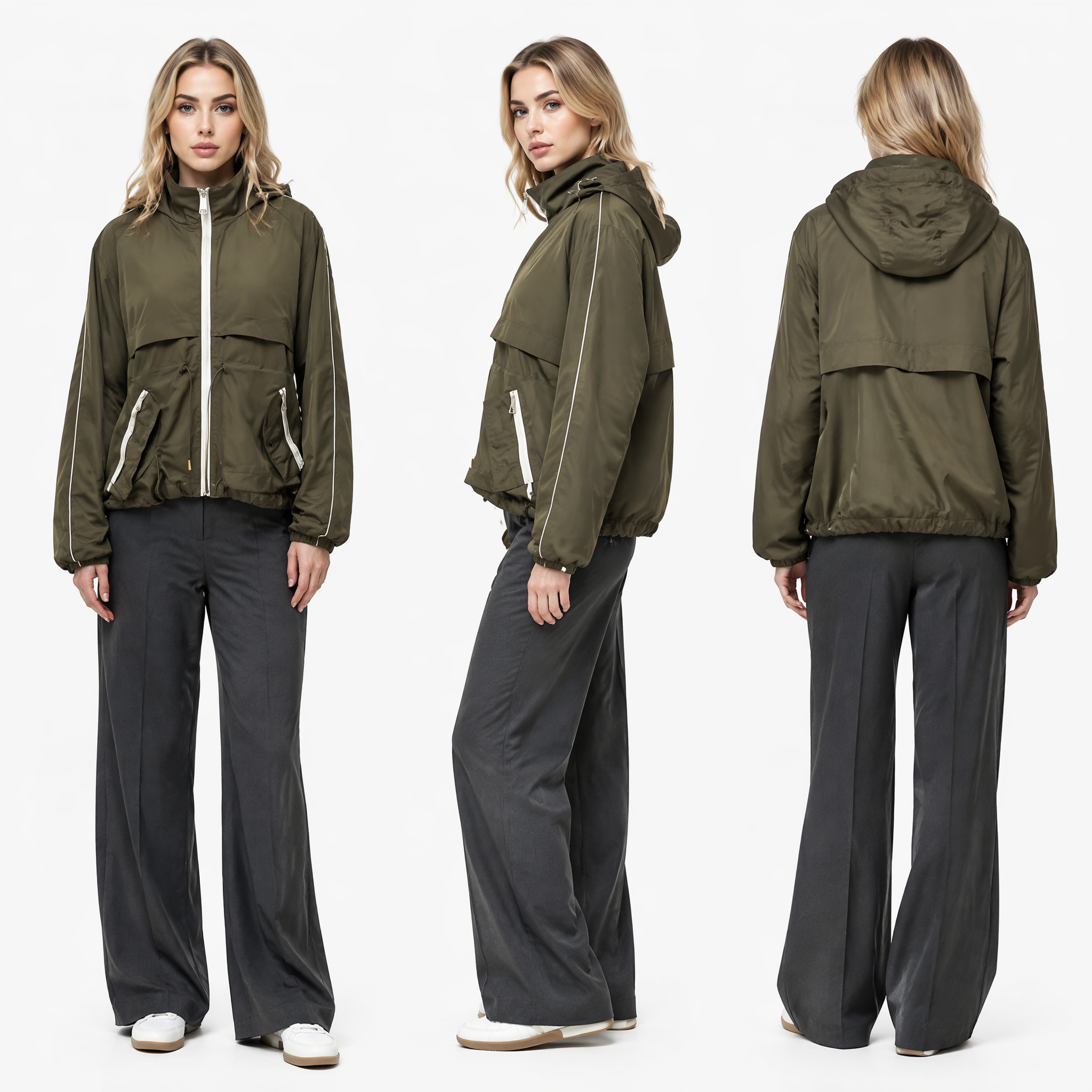 Women's Tweed & Lacquer Nylon Casual Jacket - Multi - Scenario Fashion Functional Outerwear
