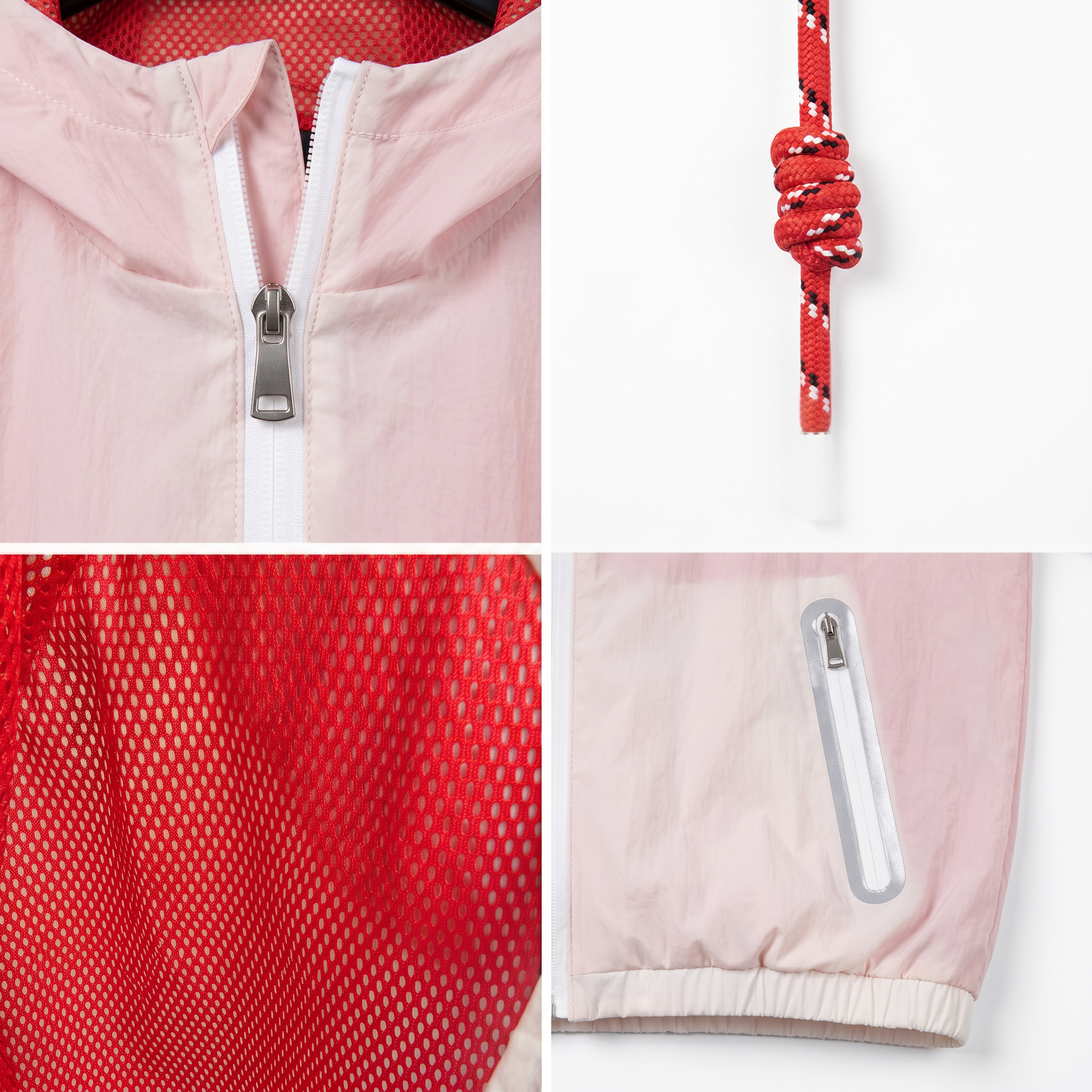 Women’s Two-Tone Water-Repellent Windbreaker – Mesh Lined, Matte Nylon, Casual Outdoor Jacket