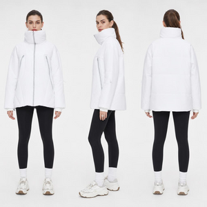 VersaWarm Women’s White Puffer Jacket – Weather-Proof Dobby Down Coat