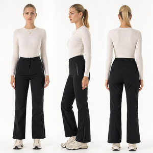 Black Technical Ski Pants: 10K Waterproof & Taped Seams