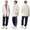 Strukturierter Wollmantel, Vintage-Chic-Slim-Fit-Wolloberbekleidung, Winter-Damen-Pendleroberteil