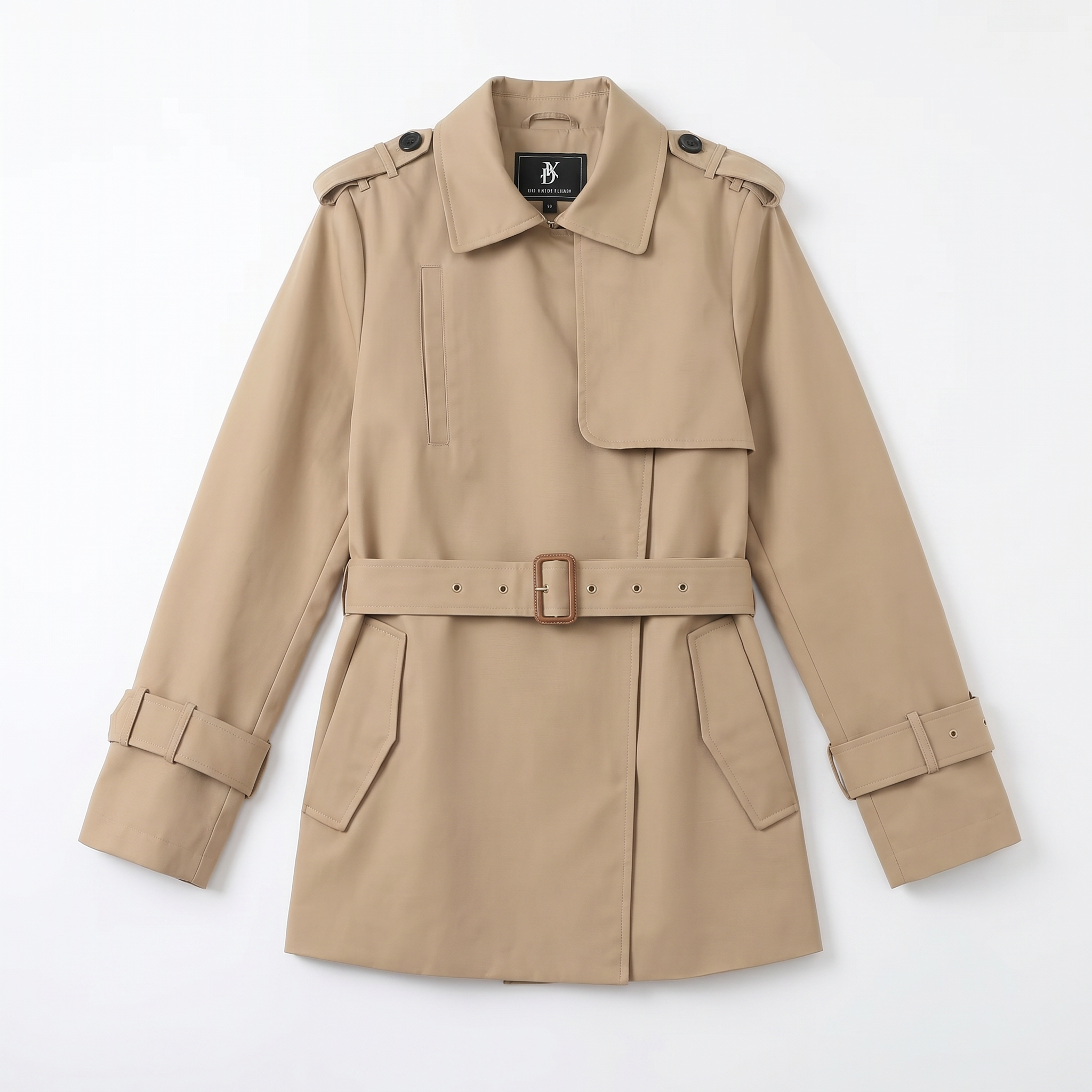 Women’s Belted Mid-Length Trench Coat – Water-Repellent Classic Beige Trench Jacket