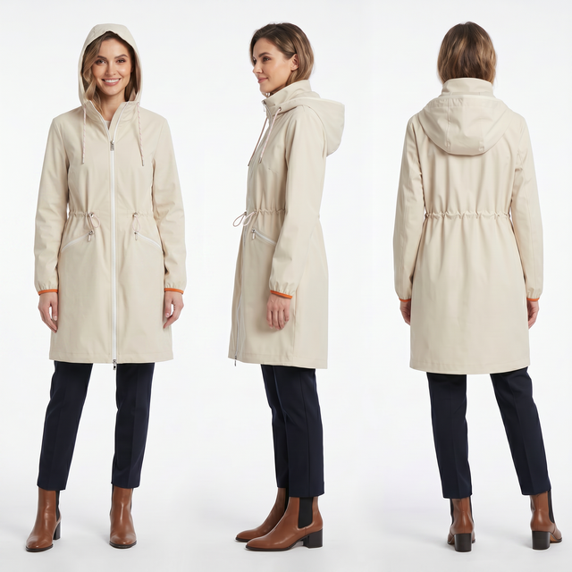 Two-Tone Matte Nylon Windbreaker for Women