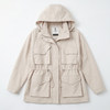 Fitted Safari Jacket – Tailored Silhouette with Suppressed Waist, Shirt Collar, Flap Pockets, Wrinkle-Resistant Polyester, Lightweight