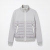 Women’s Hybrid Scuba & Lacquer Nylon Jacket – Lightweight Water-Repellent with Contrast Rib