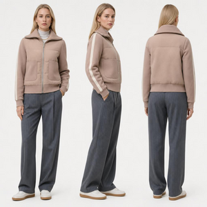 &nbsp;Lightweight Stylish Wool - Mixed Knit Jacket