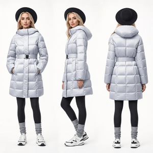 Stylish Ultra - Light Long Women's Down - like Puffer Coat