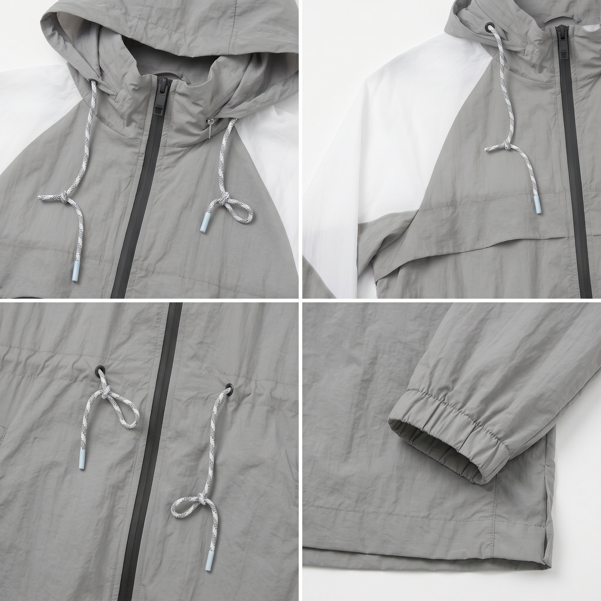 Women’s Long Color-Blocked Nylon Anorak – Adjustable Waist, Water-Repellent, Everyday Adventure