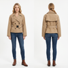 Women’s 2-in-1 Convertible Trench Coat – Removable Quilted Vest, Water-Repellent Twill, Belted Waist, Hooded