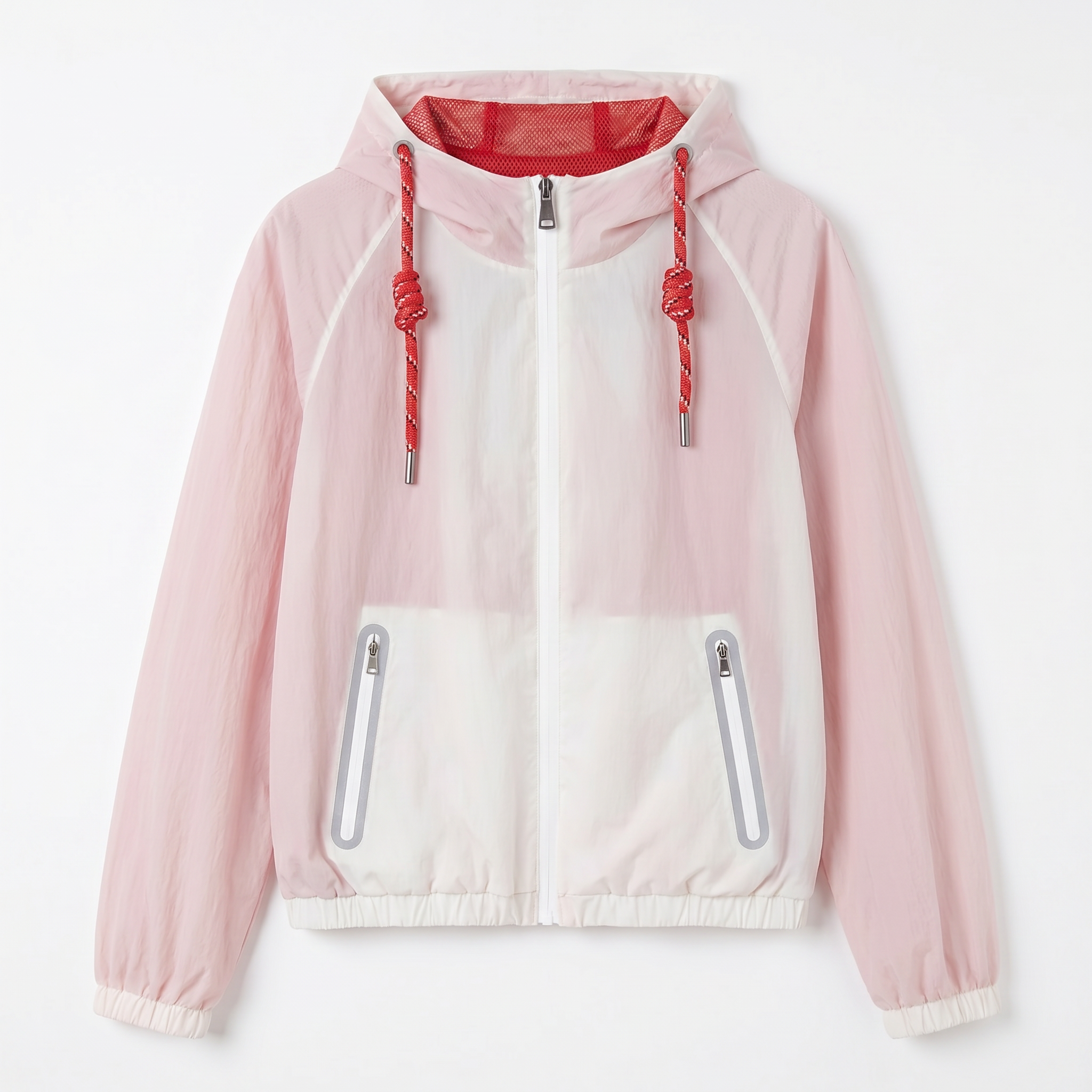 Women’s Two-Tone Water-Repellent Windbreaker – Mesh Lined, Matte Nylon, Casual Outdoor Jacket