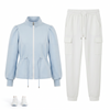Women’s Puff-Sleeve Scuba Jacket – Cinched Waist, Water-Repellent, Casual-to-Active Transition