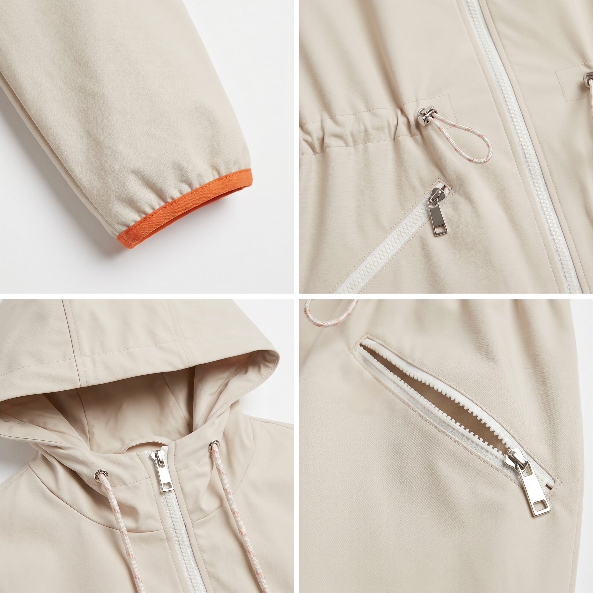 Two-Tone Matte Nylon Windbreaker for Women