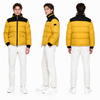 Matte & Lacquer Mixed Short Puffer Coat with Detachable Sleeves