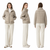 Knit & Matte Mixed Short Lightweight Coat with Panel Pockets