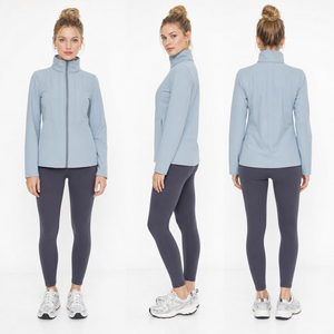 Light Gray Winter Training Water-Resistant Jacket: Antibacterial Fabric & Back Reflective Tape