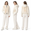 Cream Fur & Glossy Lacquer Short Puffer Coat